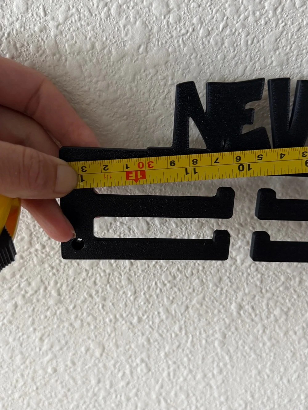 Never Give Up Black Metal Medal Hanger - Inspirational Wall Hook